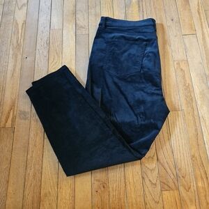 Ann Taylor Loft Black Velvet Mid Rise Modern Straight Pants sz 33 16